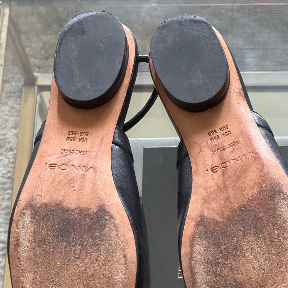 Vince Black Leather Flats - Picture 7 of 9